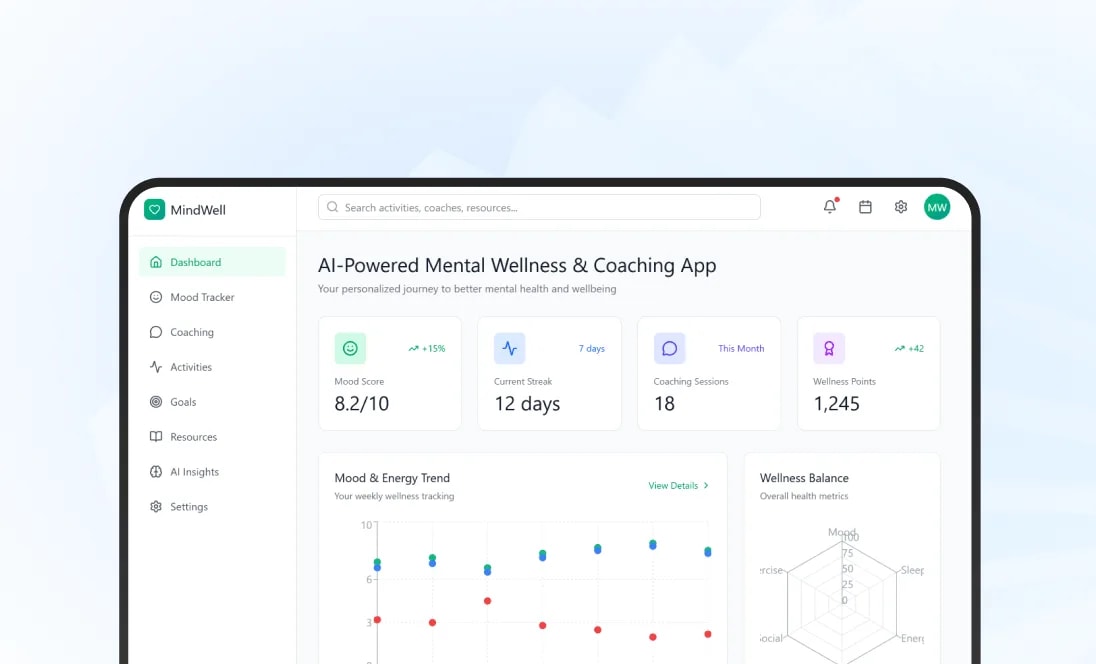 AI-Powered Mental Wellness & Coaching App