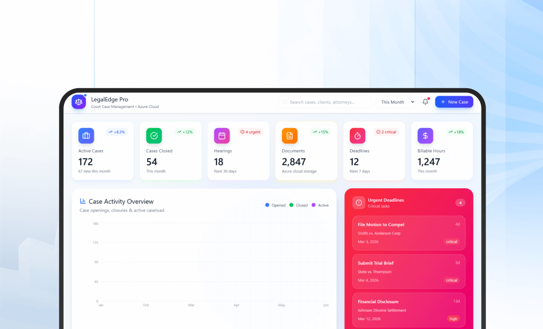Azure-Hosted Court Case Management Software