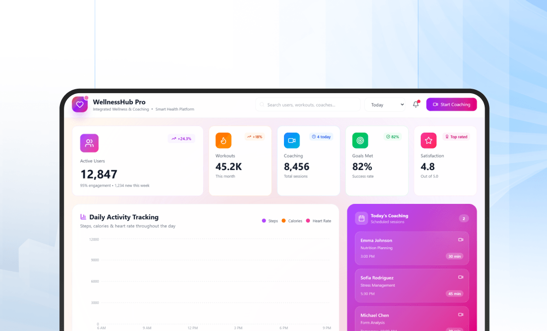 Wellness App Development with Integrated Coaching