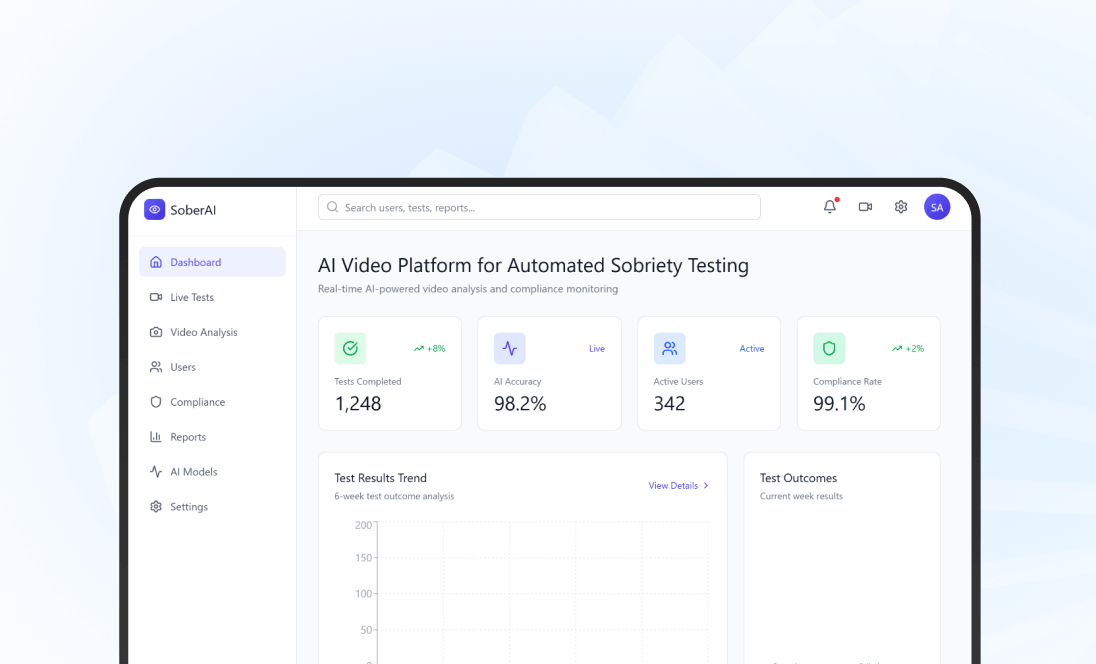 AI Video Platform for Automated Sobriety Testing