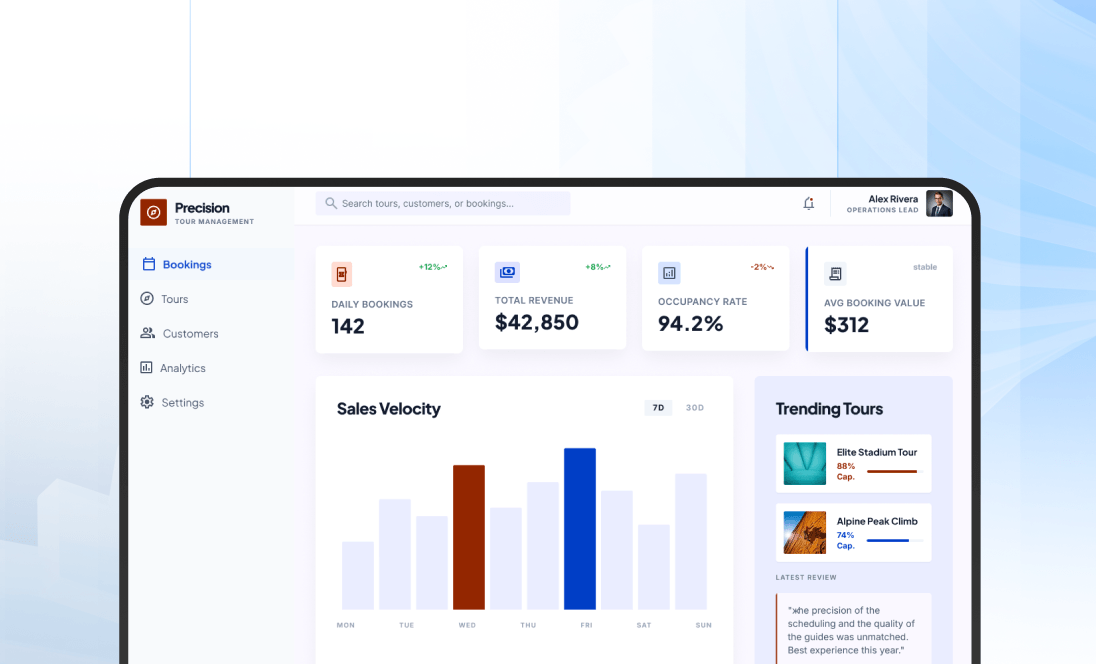 Custom SaaS Tour & Sports Booking Platform