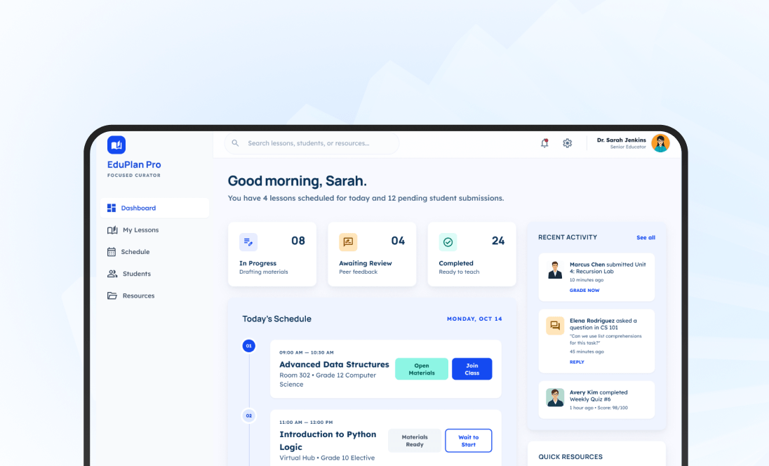 Online Lesson Planner & eLearning Platform